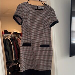 Marc New York Black and Cream Checkered Midi Dress